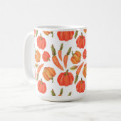 MUG ORANGE AUTOMNE CITROUILLES & CARROS (Devant gauche)