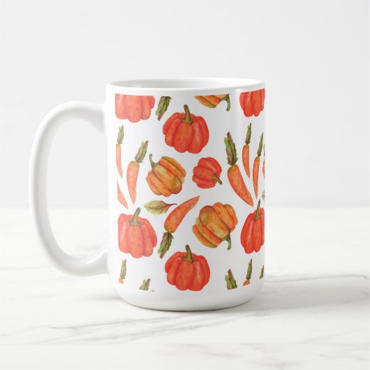 MUG ORANGE AUTOMNE CITROUILLES & CARROS (Gauche)