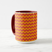 Mug Orange Barn Chevron Zigzag Motif (Devant gauche)