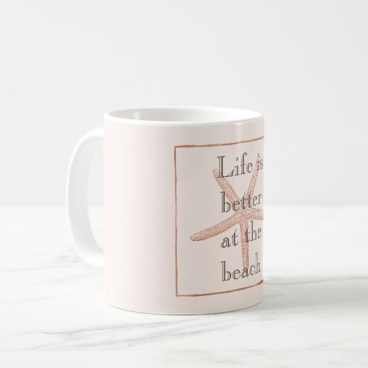 Mug Orange Beach Starfish (Devant gauche)