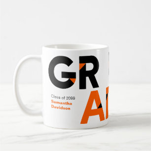 Mug Orange Big Bold Angle-Cut Lettres Graduation
