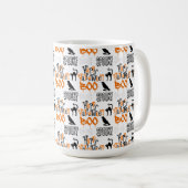 MUG ORANGE BLACK HALLOWEEN CROWS BOO (Devant droit)