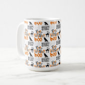 MUG ORANGE BLACK HALLOWEEN CROWS BOO (Devant gauche)