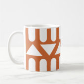 Mug Orange Blanc Géométrique Moderne (Gauche)