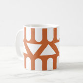 Mug Orange blanc moderne géométrique (Devant gauche)