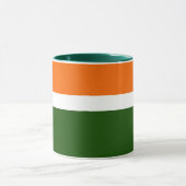 Mug Orange Blanc Vert Plat Couleur Bloc Design (Centre)