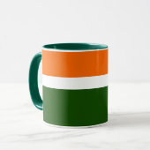 Mug Orange Blanc Vert Plat Couleur Bloc Design (Devant gauche)