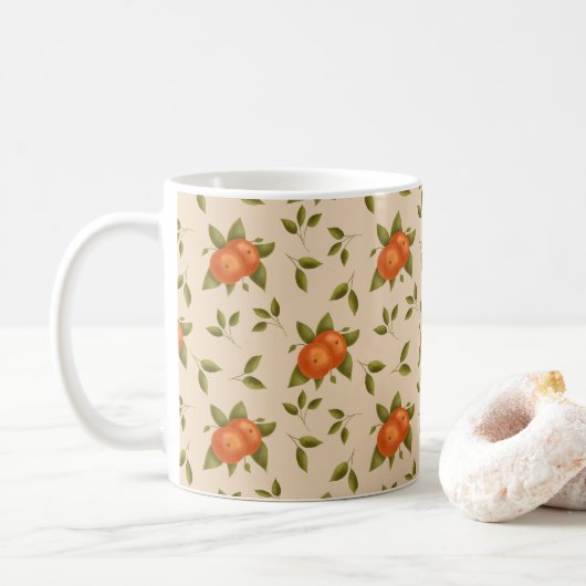 Mug Orange botanique de citrus d'été (Avec donut)