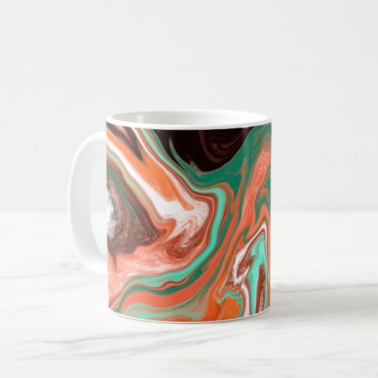 Mug Orange Brown Art moderne Abstrait (Devant gauche)