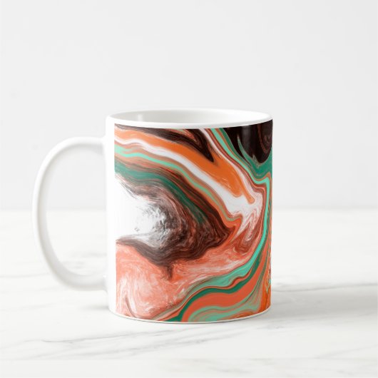 Mug Orange Brown Art moderne Abstrait (Gauche)
