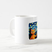 Mug Orange Cat Selfie Starry Night Cat Mom Cat Lovers (Devant gauche)
