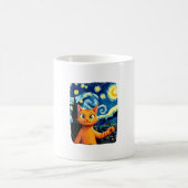 Mug Orange Cat Selfie Starry Night Cat Mom Cat Lovers (Centre)