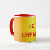 Mug Orange Chaud. (Devant gauche)