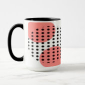 Mug Orange Circles with Black Polka Dots pattern (Gauche)