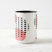 Mug Orange Circles with Black Polka Dots pattern (Centre)