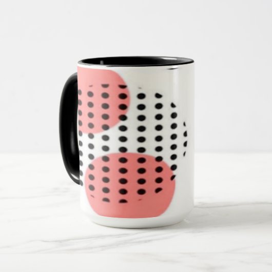 Mug Orange Circles with Black Polka Dots pattern (Devant gauche)