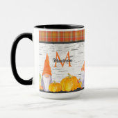 Mug Orange Citrouille Gnomes House Automne Plaid (Gauche)
