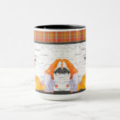 Mug Orange Citrouille Gnomes House Automne Plaid (Centre)