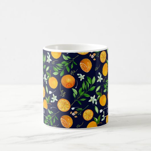 Mug Orange Citrus été Floral Botanique Motif Coff (Centre)