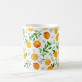 Mug Orange Citrus été Floral Motif botanique (Centre)