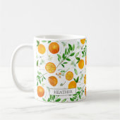 Mug Orange Citrus été Floral Motif botanique (Gauche)