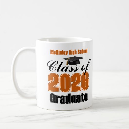Mug Orange Class of 2026 Graduation Keepsake (Gauche)