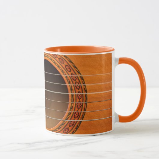 Mug Orange classique de guitare bronzage (Droite)