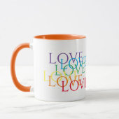 Mug Orange Combo LOVE ARC-EN-CIEL (Gauche)
