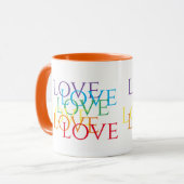 Mug Orange Combo LOVE ARC-EN-CIEL (Devant gauche)