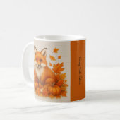 Mug orange Cosy Fall vibes renard Citrouille Feuille (Devant gauche)