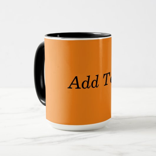 Mug Orange Create Your Own Add Text Custom (Devant gauche)
