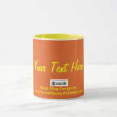 Mug Orange de base, votre texte ici (Centre)