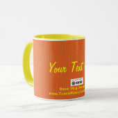 Mug Orange de base, votre texte ici (Devant gauche)