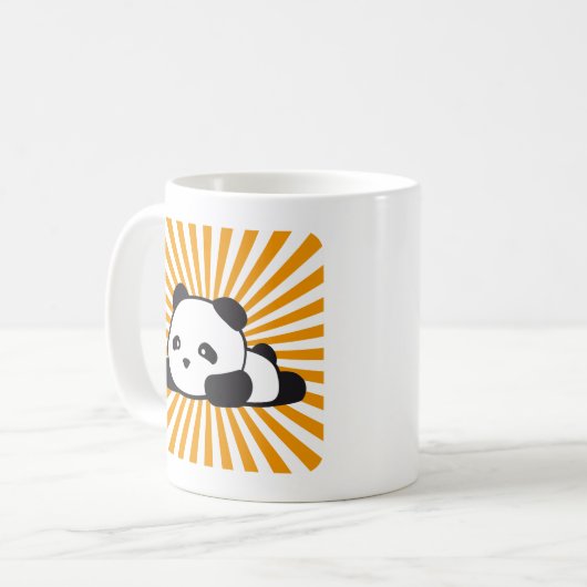 Mug Orange de bruit de panda de Kawaii (Devant gauche)