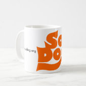 Mug Orange de logo de base de chien de Soi (Devant gauche)