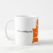 Mug Orange de logo de base de chien de Soi (Gauche)