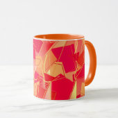 Mug Orange et rose chaud, Kadinsky inspiré Abstrait (Devant droit)