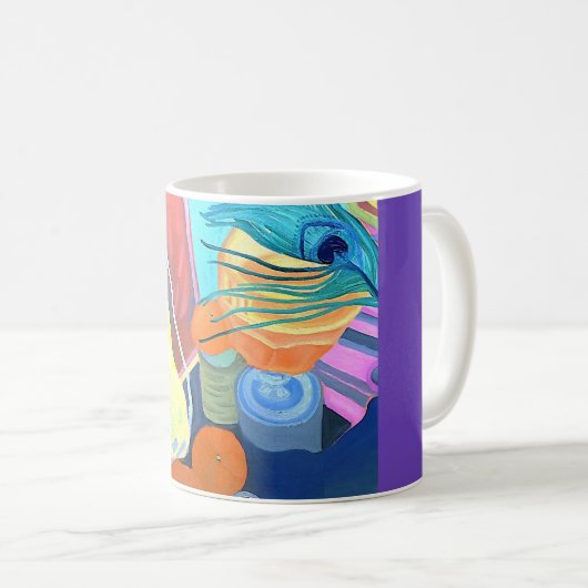 Mug Orange et une plume (Devant droit)