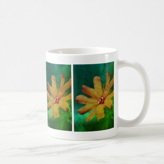Mug Orange Fleur Faisy Abstraite Distressed (Droite)