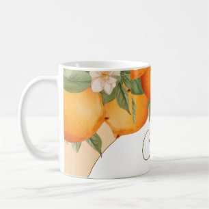 Mug Orange Floral Citrus Moderne Entreprise Personnell