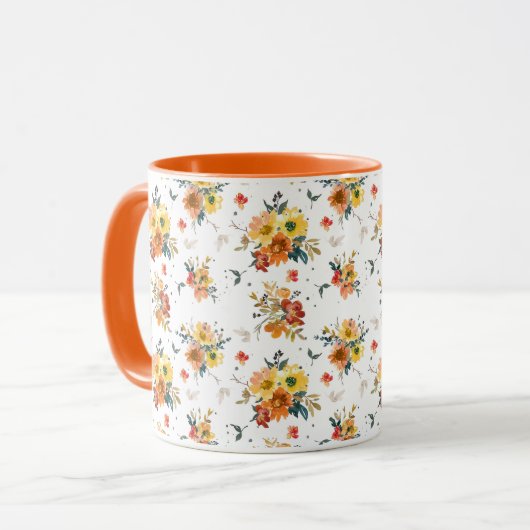Mug Orange Floral Fall (Devant gauche)