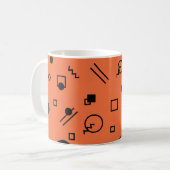 Mug Orange, fun, trendy, geometric Memphis graphic (Devant gauche)