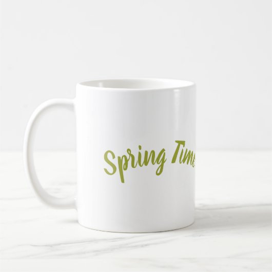 Mug Orange gerbera temps de printemps photo avec texte (Gauche)