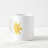 Mug Orange Gradient Sun with Single Letter Monogram (Devant gauche)