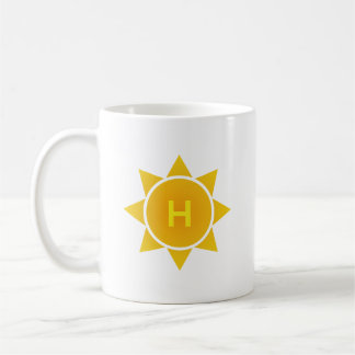 Mug Orange Gradient Sun with Single Letter Monogram