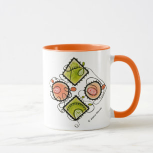 Mug Orange griffonnages Tasse-Aléatoires combinés de