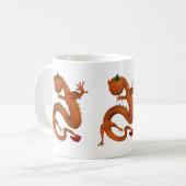 Mug Orange Halloween Citrouille Dragon (Devant gauche)