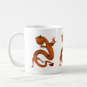 Mug Orange Halloween Citrouille Dragon (Gauche)