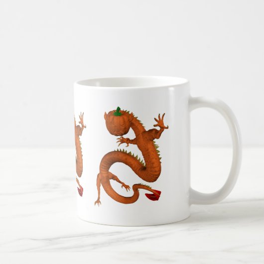 Mug Orange Halloween Citrouille Dragon (Droite)
