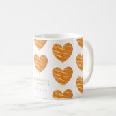 Mug Orange Heart Best Friends All Occasion Gift  (Devant droit)
